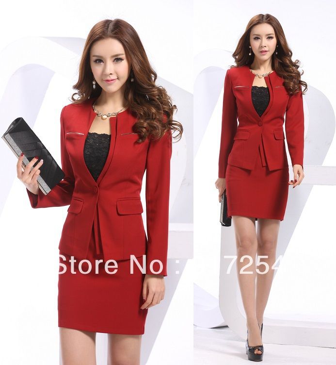 2018 wholesale 2015 newest plus size xxxxl red spring summer women plus size career suits