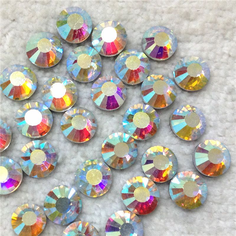 

Wholesale-[Order 2 Packs Get 10% off ] Crystal AB COLOR DMC HotFix Rhinestones for DIY Garment SS6 SS10 SS16 SS20 SS30 SS34 SS40