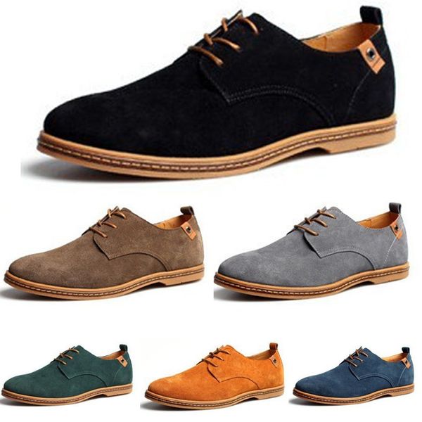 

wholesale-new mens shoes autumn winter wing tip genuine suede leather lace up sapatos zapatos, Black