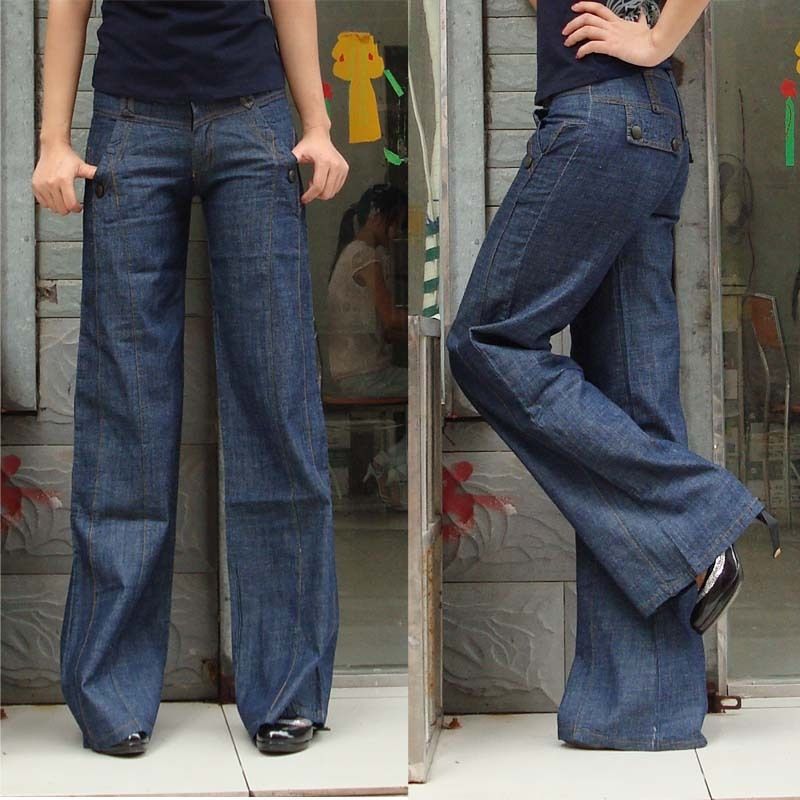 Discount Wholesale Women Jeans,Female Pants,Wide Leg Casual Jeans Loose ...