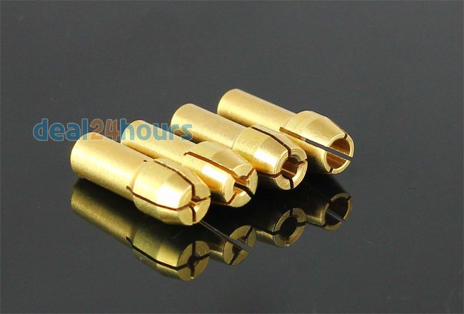 Wholesale-20PCS Brass Collet Set Including 1mm/1.6mm/2.35mm/3.17mm Fits Dremel Rotary Tools 5 Sets Free Shipping