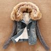 도매, 2015 카마 코스 Femininos inverno 겨울 여성 Jean Coat Suede Lining 탈착식 모피 칼라 Jaquetas 자켓 무료 배송 WWJ064