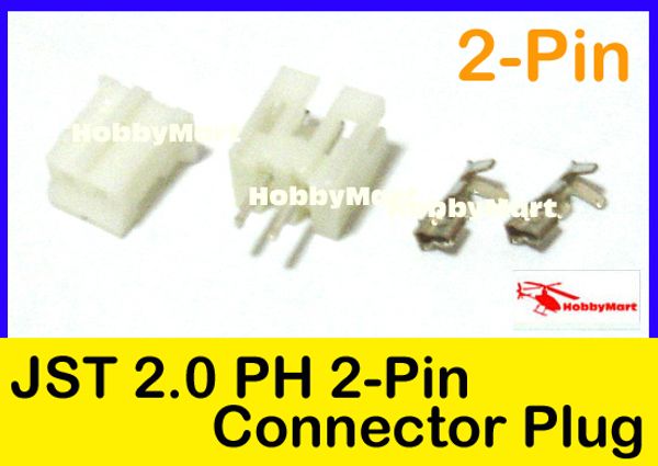 

wholesale-jst ph 2.0mm 2-pin female ,male connector plug and crimps x 50 sets