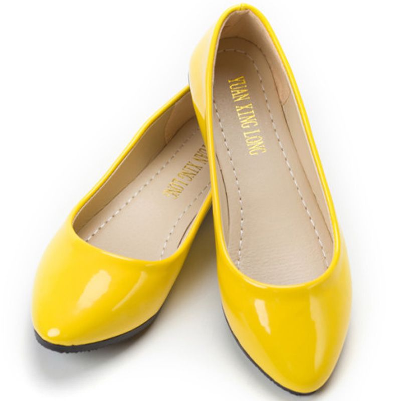 yellow slip on shoes