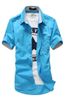 Оптовая продажа-новый Summar мужская повседневная с коротким рукавом рубашки маленький Гриб вышивка тонкий рубашки 12 цвет M-3XL Бесплатная доставка