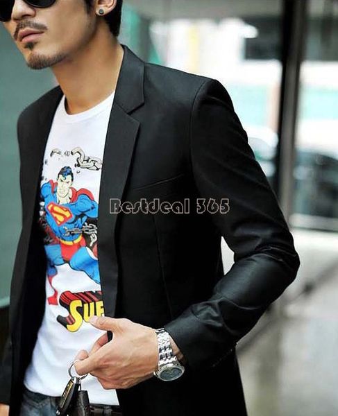 

wholesale-mens slim fit jacket casual suits blazers fashion business blazer coat button suit men formal suit jacket wholesale 38, White;black