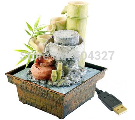 Acheter Commerce De Gros De Livraison Gratuite De Gadget Usb Table De Fontaine Fontaine En Bambou Usb Zen Garde Meule Qui Coule De Leau De 5056 Du