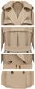 Wholesale-2015ホットファッションAラインの女性秋のカーキブラックレディースロングファッションシングルサッシングの風袋コートC0803