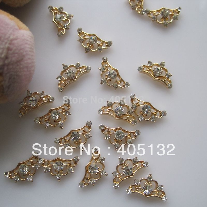 Wholesale-MD-595 3D 50pcs/bag Nail Decoration Metal Gold Deco Metal Nail Art Decoration