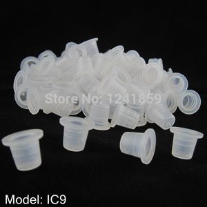 Wholesale-1000pcs 9 mm Tazas de tinta de tatuaje blanco Suministro IC9-1000 #