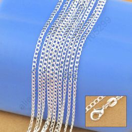 women necklace 925 Sterling Silver Necklace Genuine Chain Solid Jewellery 16-30 inches Fashion Curbwith Lobster Clasps Free Shipping