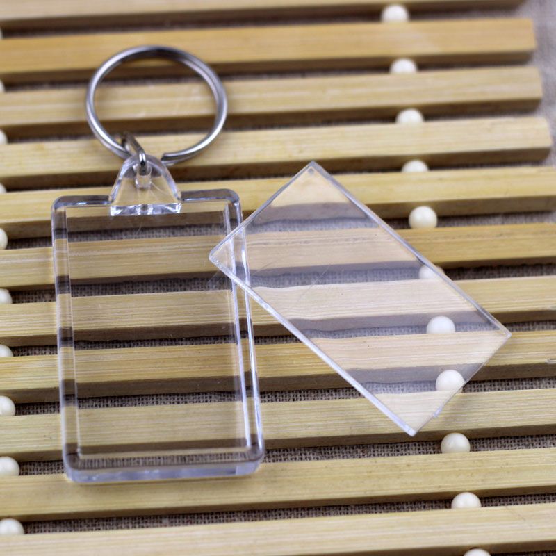 2019 Wholesale Blank Acrylic Rectangle Photo Keychains Insert Picture