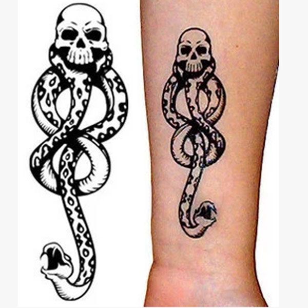 Partihandel-Hot 10pcs Death Eater Tattoo Sticker Vattentät Tatuering Klistermärke Tatuering