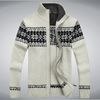 Gros-Nouveau Hiver Mens Cardigan Pull À Manches Longues Col Roulé Impression Marque Ugly Christmas Pull Cardigans Masculino Chandails