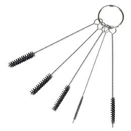 Wholesale-Fantastic 5pcs/lot TattooTube Nozzle Gun Cleaning Machine Tip Airbrush Wire Nylon Tattoo Lip Cleaning Brushes Set