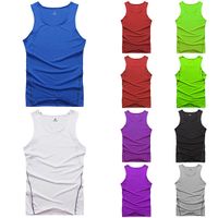 Wholesale-7 Colors Pick Men Vest Running Training Fitness Sports Athletic Vest Tights Tank For Free Shipping