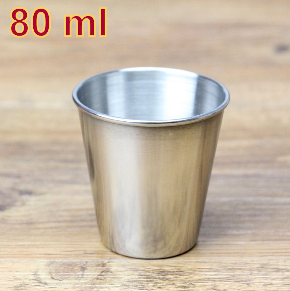 Wholesale 80ml Water Cups High Quality Stainless Steel Cups Crimping Edge Travelling Cup Large