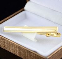 Wholesale-New Arrival Mens Metal Gold Plated Tone Simple Necktie Tie Pin Bar Clasp Clip For Sale