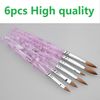 Wholesale-HOTSALE 6pcs/SET 2#/4#/6#/8#/10#12# Kolinsky Sable Brush Pen Acrylic Nail Art Builder Brush Design for acrylic nail brushes set