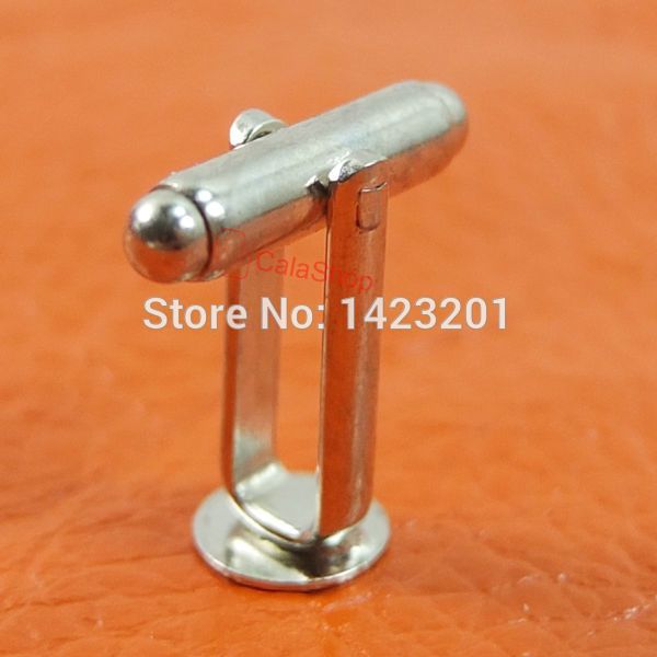 Wholesale-50 pcs 8mm 3/8" Metal Blank Plated CuffLinks Blank Pad Craft findings 4 color choF22