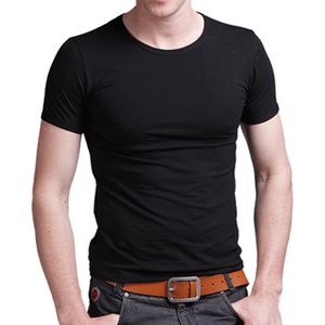 man Spring服ソリッドカラーTシャツ男性空白首首のTシャツ100 半袖コットンショーツVネックリクラ男性半袖