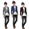 

Men's Suits Blazers Wholesale-mens Korea Stunning Slim Fit Jacket Blazer Outerwear One Button Coat Tops Freeshipping, Light blue