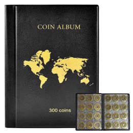 Albums 300 POCHETS 14 pages Book Money Coin Storage Album For Coins Holder Collection Books High Quality Royal Coin Collection Collection