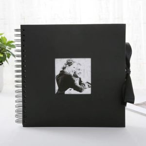 Albums 31 x 31 cm Album photo créatif 30 pages noires Album de bricolage Scrapbooking Craft Paper Album photo pour cadeaux d'anniversaire de mariage F