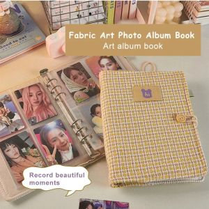 Albums A5 KPOP Binder Photocard Holder Idol Picture Album Livre avec 20 pages intérieures Carte photo en tissu 3/4 pouces album étudiant papeterie