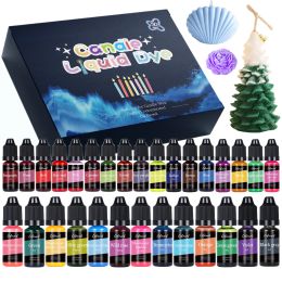 Álbumes Kit de tintes para velas, juego de pigmentos colorantes líquidos, suministros para fabricación de velas artesanales, jabón de aromaterapia, tinte de cera de soja, pigmento para fabricación de velas