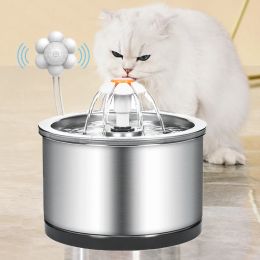 Albums Cat Fountain Fountain Cat Drinker Produit en acier inoxydable Pompe ultra calme 3 Modes d'écoulement d'eau Pet Cat Arrosage Fountain Goods