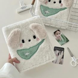 Albums IFFVGX Plush Dog A6 Binder Photocard Holder Kpop Idol Photo Album with 10pcs Inner Pages Photocards Collect Book Cute Stationery