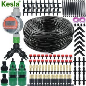 Albums Kesla 550m Garden Micro DRIP Irrigatie Automatisch Watering System Kit Timer Controller Diy Mist Spray Cooling voor potplanten