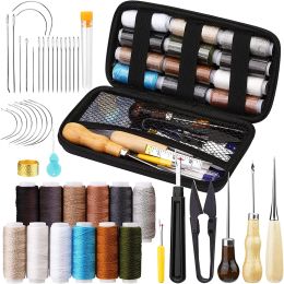 Albums Kraball Leather Sewing Kit Upholstery Repair Kit with Upholstery Thread Sewing Awl Seam Ripper Needles Thimble for Ing