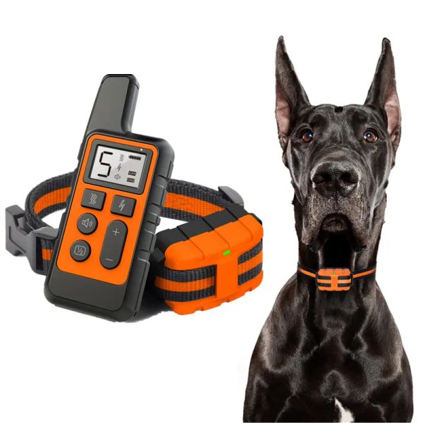 Álbumes Nuevo Collar de entrenamiento para perros resistente al agua de 500m, Control remoto para mascotas, Collar de perro con vibración y sonido de choque recargable, mando a distancia