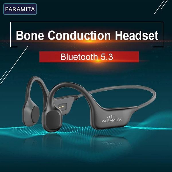 Albums Paramita Casque à conduction osseuse réelle Écouteurs sans fil Bluetooth Casque de sport étanche avec micro pour les entraînements en cours d'exécution