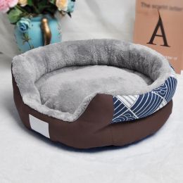 Albums Pet Dog canapé lit lavable Mat de peluche rond lavable pour petit moyen confortable confortable tapis de coussin hiver