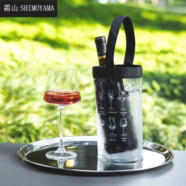 Albums Shimoyama 1/3 pièces sac de congélateur de bouteille de vin outil de glace d'alcool portable sacs de glace de refroidisseur transparents en PVC avec poignée