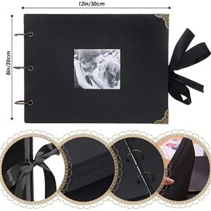 Albums Special Paper Window Retro Diy Photo Album 40 feuilles 29 x 21,5 cm Photo Album Scrapbook Book Guelle Book Birthday Family Livre