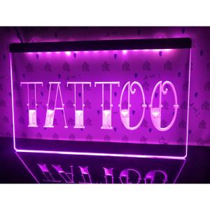 Albums tatouage boutique Bar Pub Art Piercing Led enseignes au néon décor à la maison chambre mur 3d sculpture