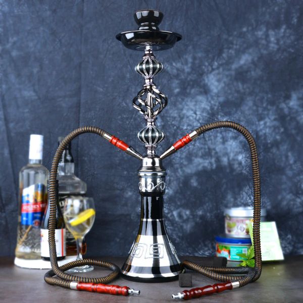 Albums Narguilé traditionnel avec 2 tuyaux Décoration acrylique complet Shiaha Narguile Sheesha Chicha Nargile Cachimbas Ensemble de narguilé classique