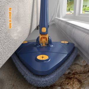 Albums Vadrouille de nettoyage à compression triangulaire, brosse de nettoyage télescopique rotative à 360 °, vadrouille auto-drainante pour carrelage de maison, outils de nettoyage de fenêtres