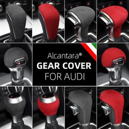 Alcantara Suede Wikkelen ABS Pookknop Cover voor Audi A3 A4l A5 A6 A6L A7 Q5 Q5L Q7 S6 s7 Q2L TT TTRS RSQ3 RS3 RS4 RS5 RS6260r