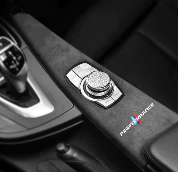 Alcantara Envoltura de gamuza Panel de botones multimedia para automóvil Cubierta ABS M Pegatinas de rendimiento Calcomanías para BMW F30 F34 F31 F36 F35 F33 F322138350