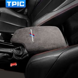 Alcantara Wrap voiture accoudoir boîte panneau ABS couverture M Performance autocollant décalcomanies pour BMW F30 série 3 2013-2019 accessoires intérieurs 253F