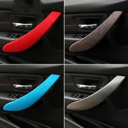 Alcantara Wrap cuero puerta del coche apoyabrazos Panel ABS cubre pegatinas de coche estilo de coche para BMW F30 F31 F32 F34 F36 3gt 3 4 Series236K