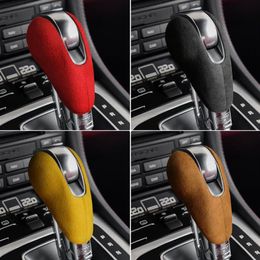 Alcantara Wrap Leather Car Gear Shift Knob Cover ABS Auto Stickers Calcomanías para Porsche Macan Panamera Boxter 719 911 Accessories3192619