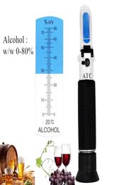 Detector de concentración de alcohol de licor Refractómetro del medidor de alcohol Refractómetro 080 Oenómetro de alcoholómetro1385391