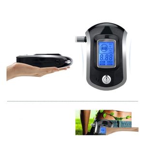 Prueba de alcoholismo Alc Smart Breath Alcohol Tester Digital Lcd Alcoholímetro Analizador At6000 Drop Delivery Móviles Motocicletas Vehículo Dhdz5