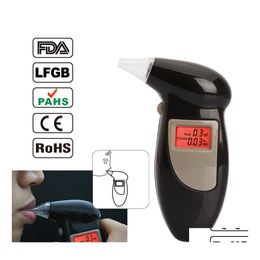 Prueba de alcoholismo Coche Policía Probador de alcohol de mano Analizador de alcoholímetro de aliento digital Lcd Detector Backligh Drop Delivery Mobiles Dhmak